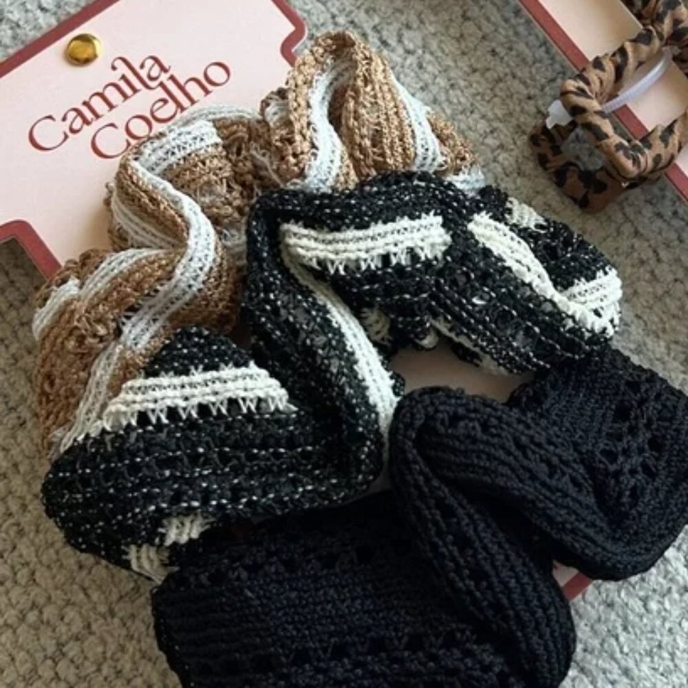 NWT ⚜️🤎⚜️ Camila Coelho Scrunchies Hair Ties Pack of 3